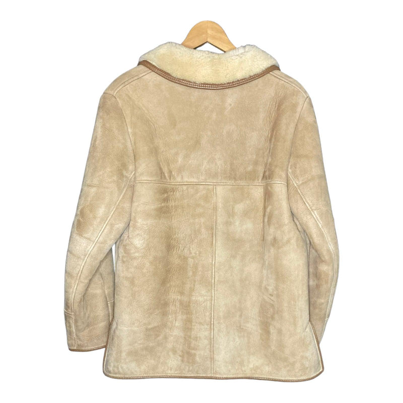 Corker Real Sheepskin Natural Long Sleeved Coat UK Size 16 - Ava & Iva