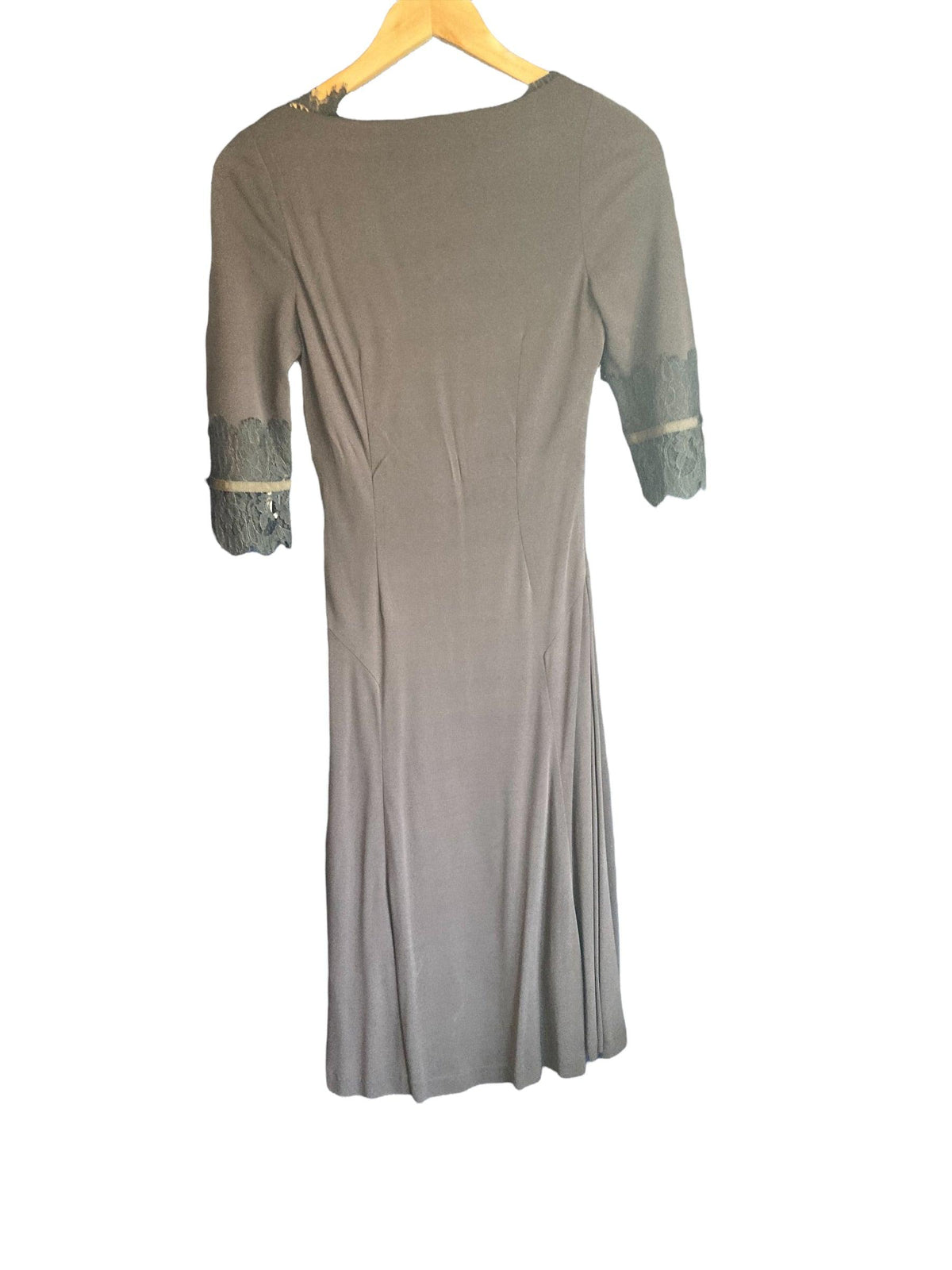 Karen Millen Brown 3/4 Sleeve Dress Lace Detail UK Size 10 - Ava & Iva