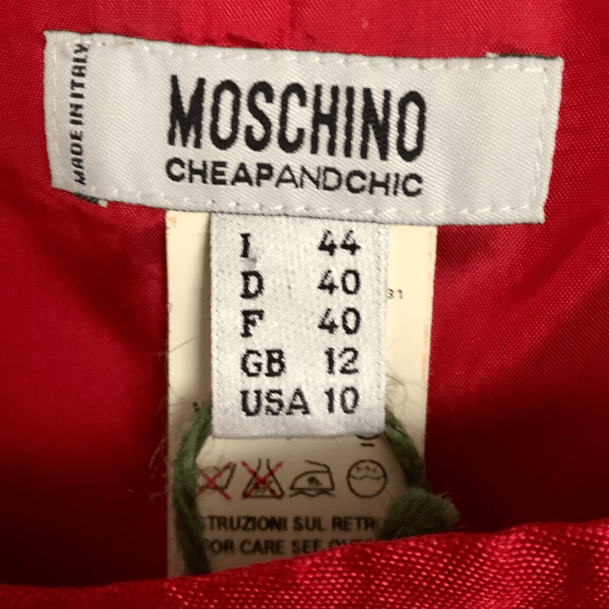 Moschino Cheap and Chic 100% Polyamide Sleeveless Designer Cocktail Dress Scarlet Red UK Size 12 - Ava & Iva