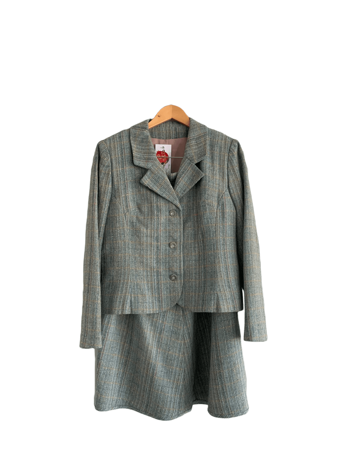 Hand Crafted Irish Silk and McNutt Wool Skirt Suit Green UK Size M/L - Ava & Iva