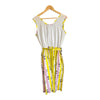 Vintage Cotton Yellow/White Patterned Sleeveless Dress UK Size 12 - Ava & Iva