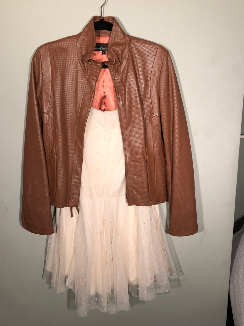 Sharon Roth brown leather jacket - Ava & Iva