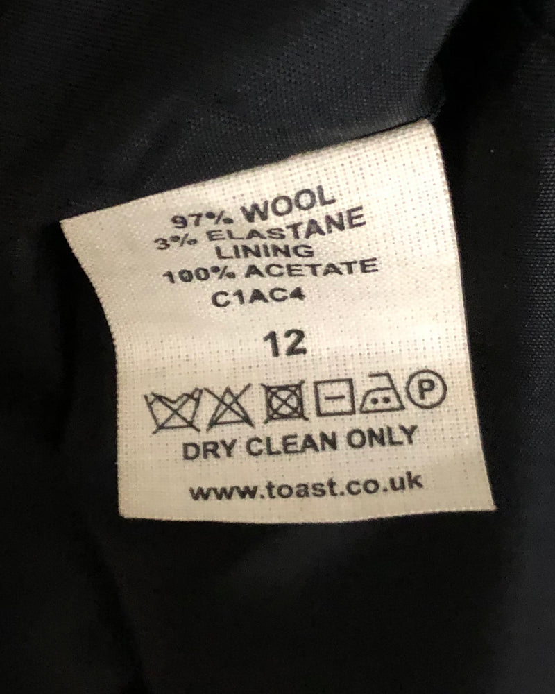 Toast Vintage Stretch Wool Half Sleeve Maxi Dress Black UK Size 12 - Ava & Iva