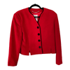 Viyella Vintage Wool and Mohair Round Collar Jacket Red UK Size 10 - Ava & Iva