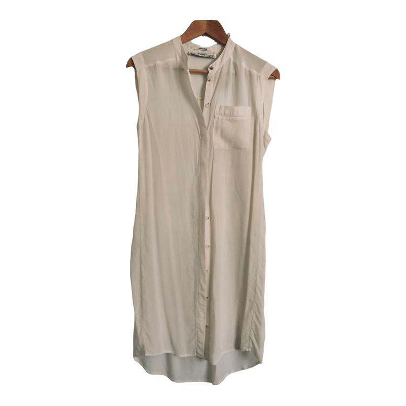 AllSaints 100% Silk Sleeveless Tunic Dress Cream UK Size 8 - Ava & Iva