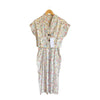 Vintage Cotton Cream Patterned Sleeveless Dress And Matching Jacket UK Size 10 - Ava & Iva