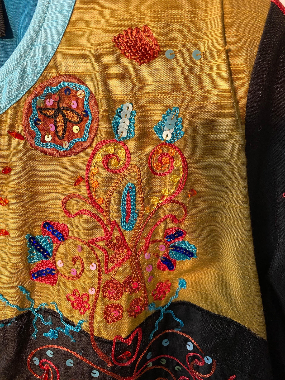 BNWT Indigo Moon Jacket Multicoloured Embroidered Sequinned Size XS UK10 - Ava & Iva