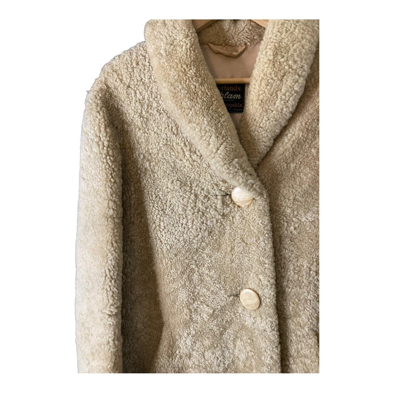 Moorlands Curlam Sheepskin Honey Long Sleeved Coat UK Size 16 - Ava & Iva