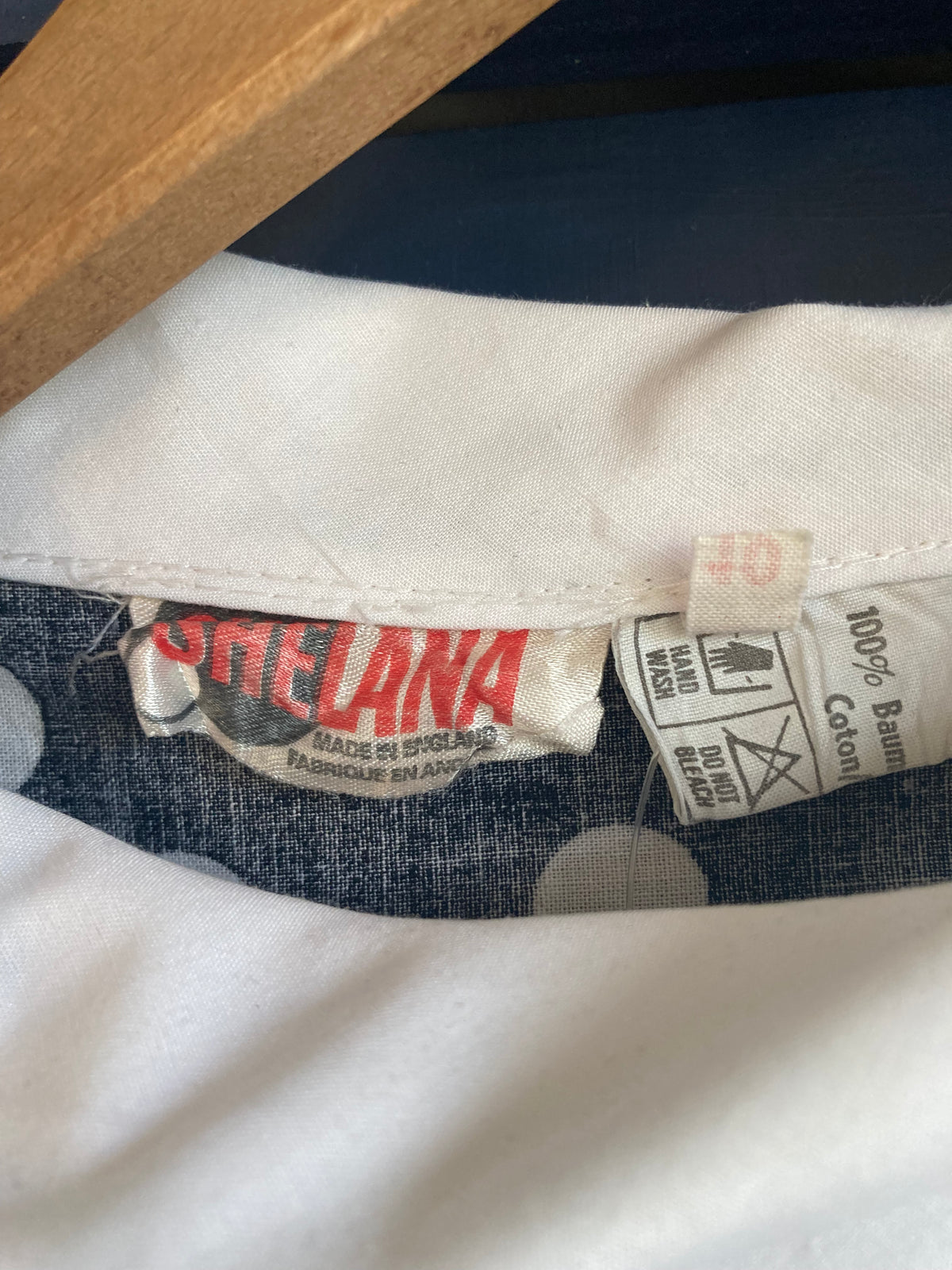 Shelana Cotton Black/White Polka Dot Short Sleeved Dress UK Size 10 - Ava & Iva