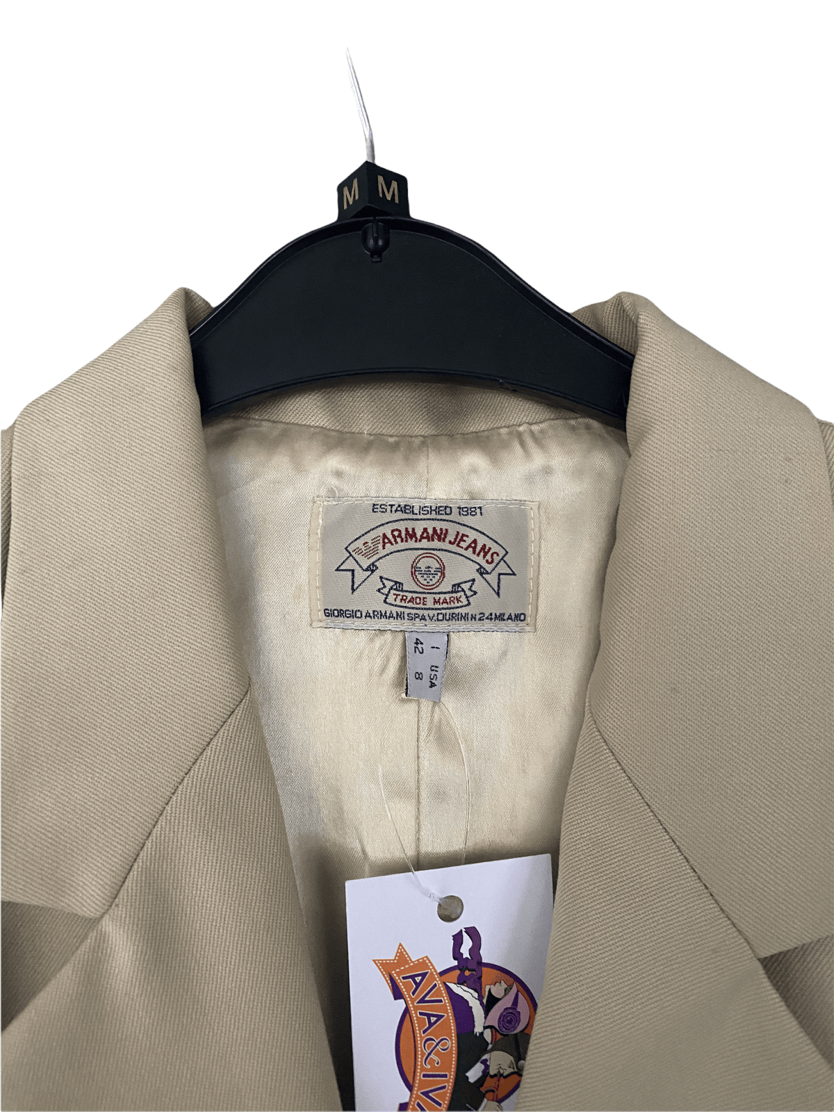 Armani Jeans Cream Jacket 100% Wool Size USA8 UK12 - Ava & Iva