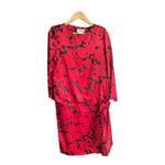 Monte Carlo Silk Red And Black Floral Long Sleeved Dress UK Size 10 - Ava & Iva