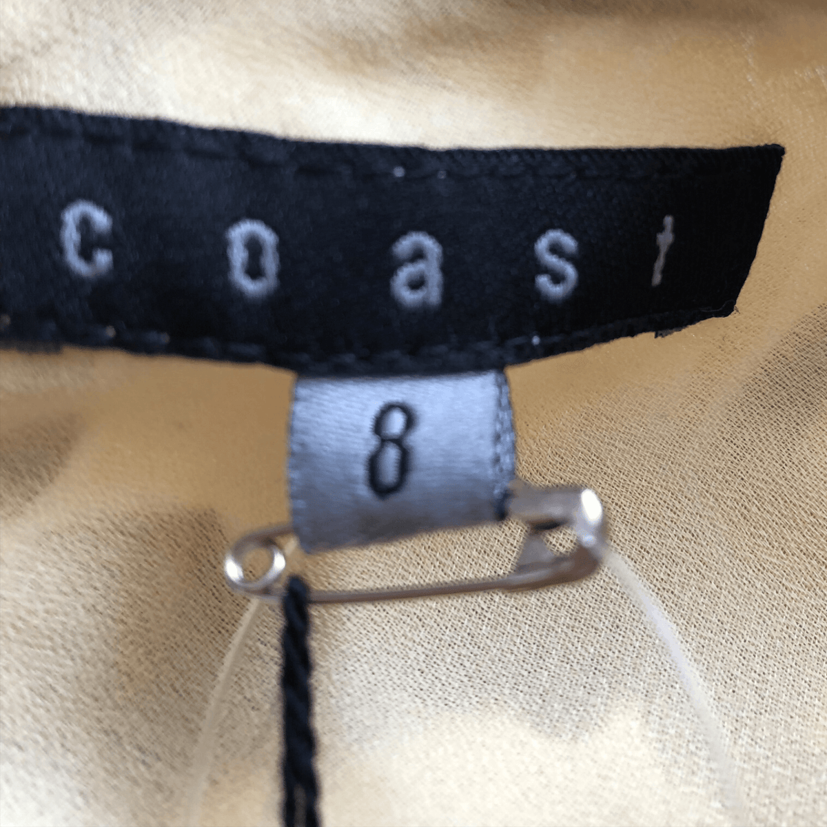 Coast 100% Polyester Sleeveless Halterneck Lemon & Grey Floral Print Dress BNWT UK Size 8 - Ava & Iva