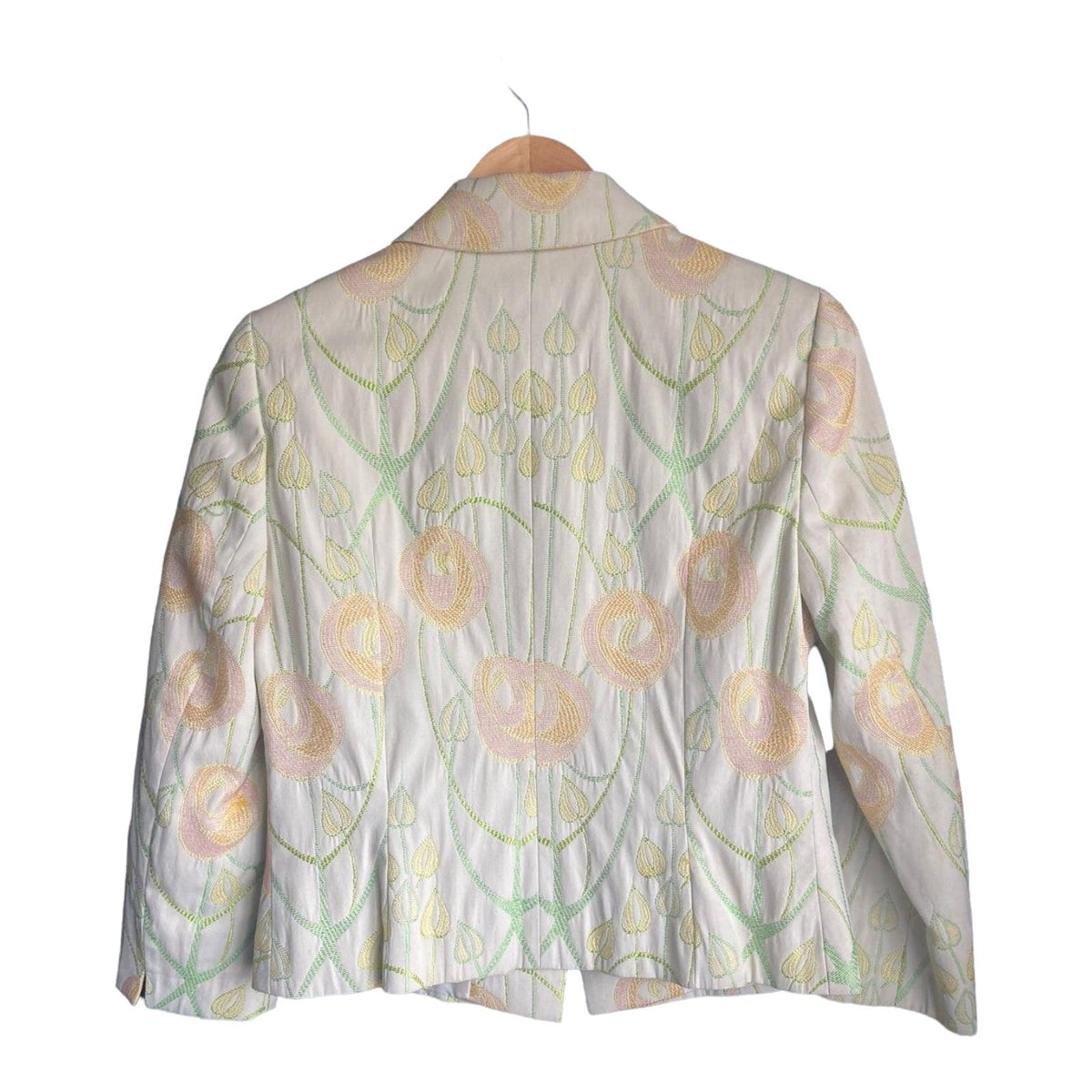 Hexeline Cream Patterned Skirt Suit UK Size 14 - Ava & Iva