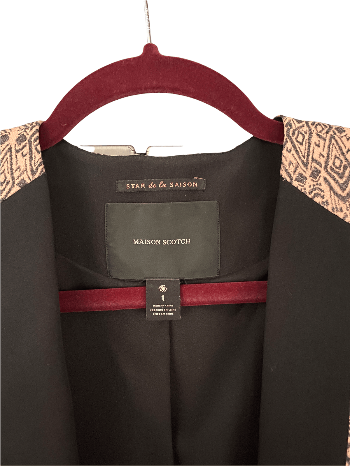 Maison Scotch Smoking Style Jacket Peach and Grey Size 1 UK Size 10 - Ava & Iva