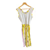 Vintage Cotton Yellow/White Patterned Sleeveless Dress UK Size 12 - Ava & Iva