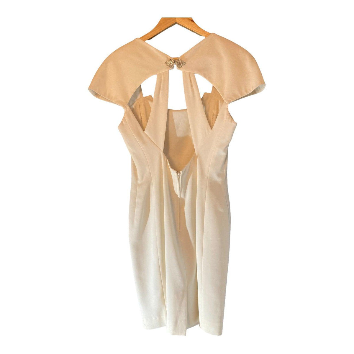 Casianet Cream Cocktail Capped Sleeved Dress UK Size 14 - Ava & Iva