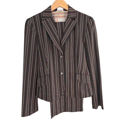 Missoni Trouser Suit Single Breasted Blue and Red Pinstripe UK Size 12 - Ava & Iva