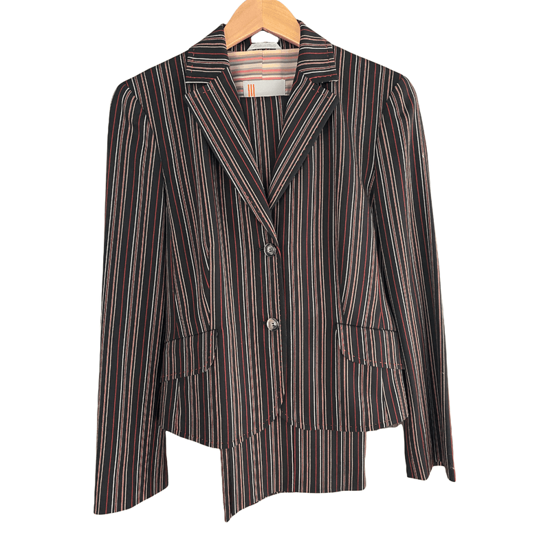 Missoni Trouser Suit Single Breasted Blue and Red Pinstripe UK Size 12 - Ava & Iva