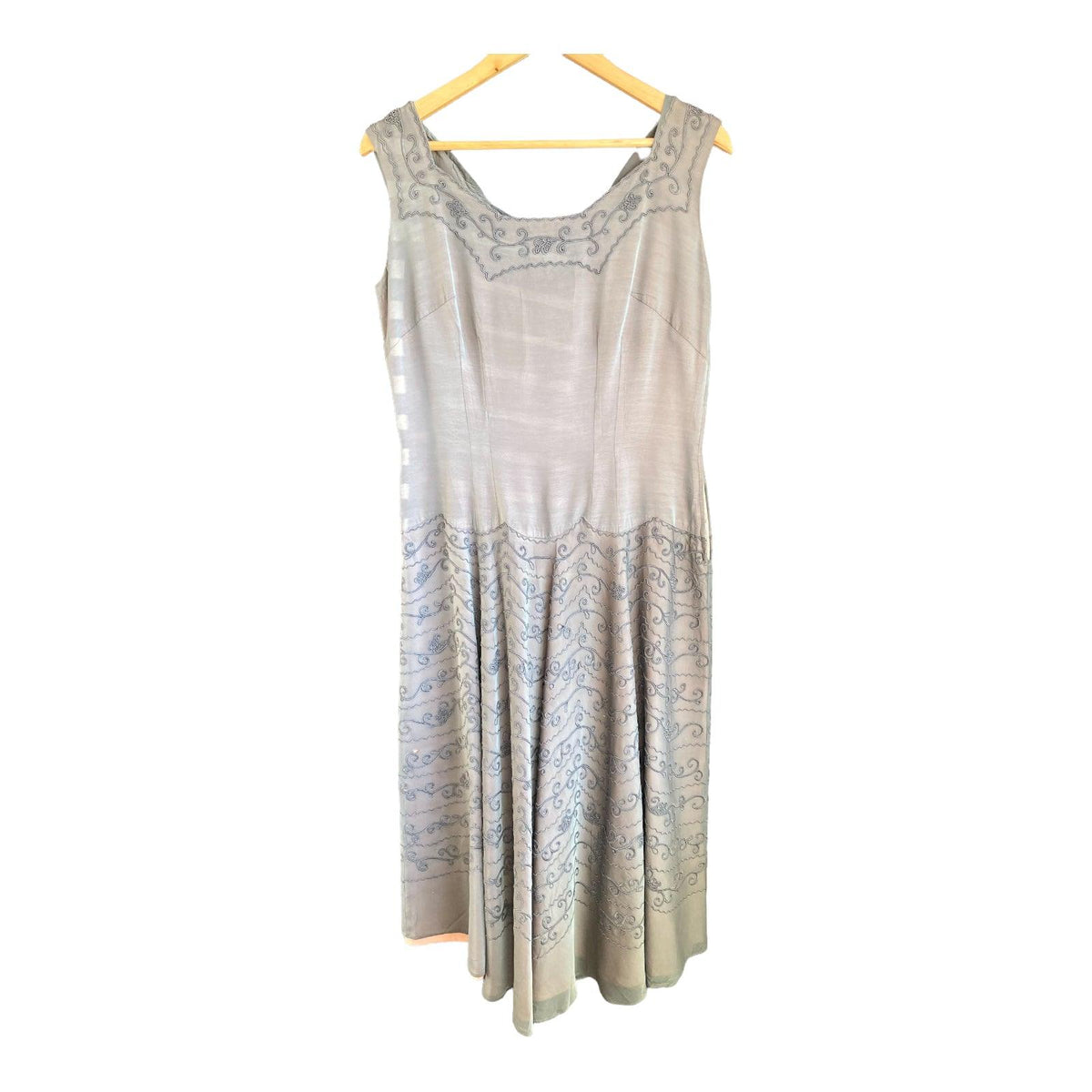 Vintage Grey Sleeveless Dress UK Size 14 - Ava & Iva