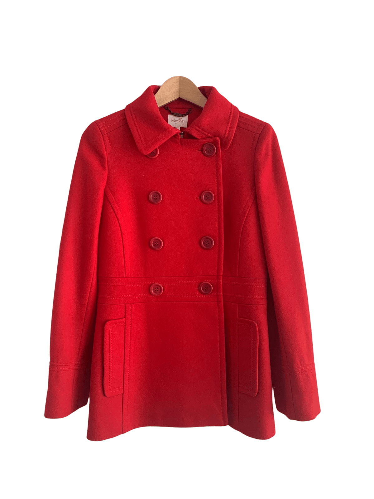 Whistles 100% Wool Coat Red Size UK 10 - Ava & Iva