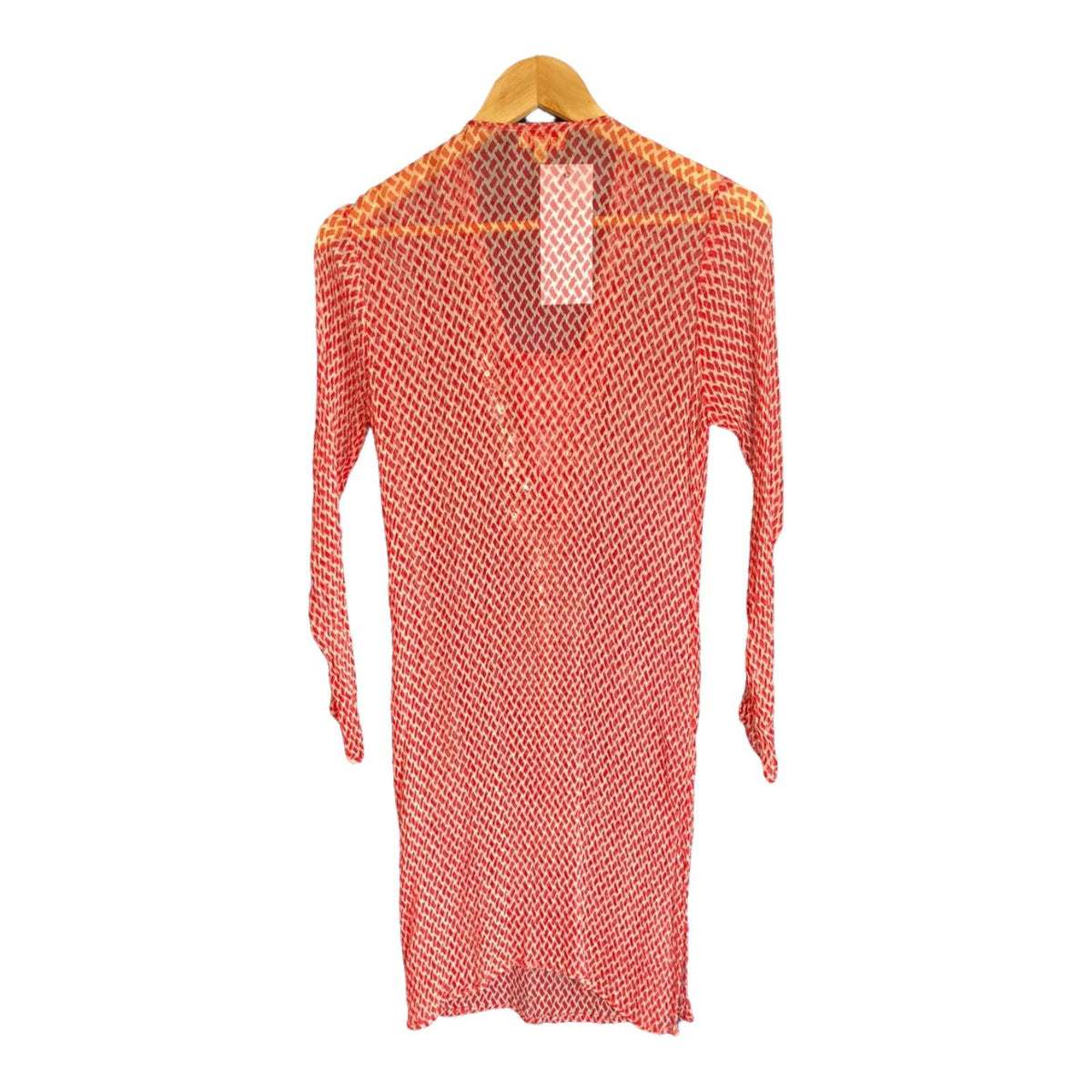 Akaru Silk Red And White patterned Dress UK Size Medium - Ava & Iva