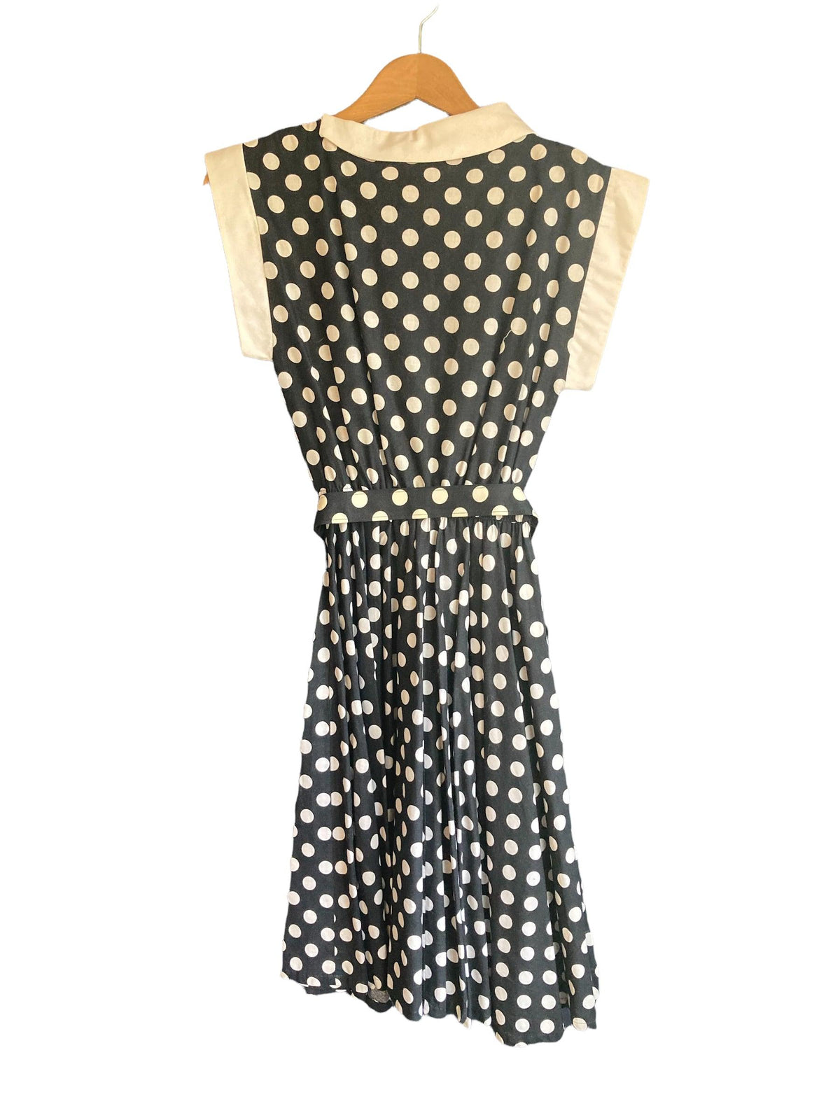 Shelana Cotton Black/White Polka Dot Short Sleeved Dress UK Size 10 - Ava & Iva