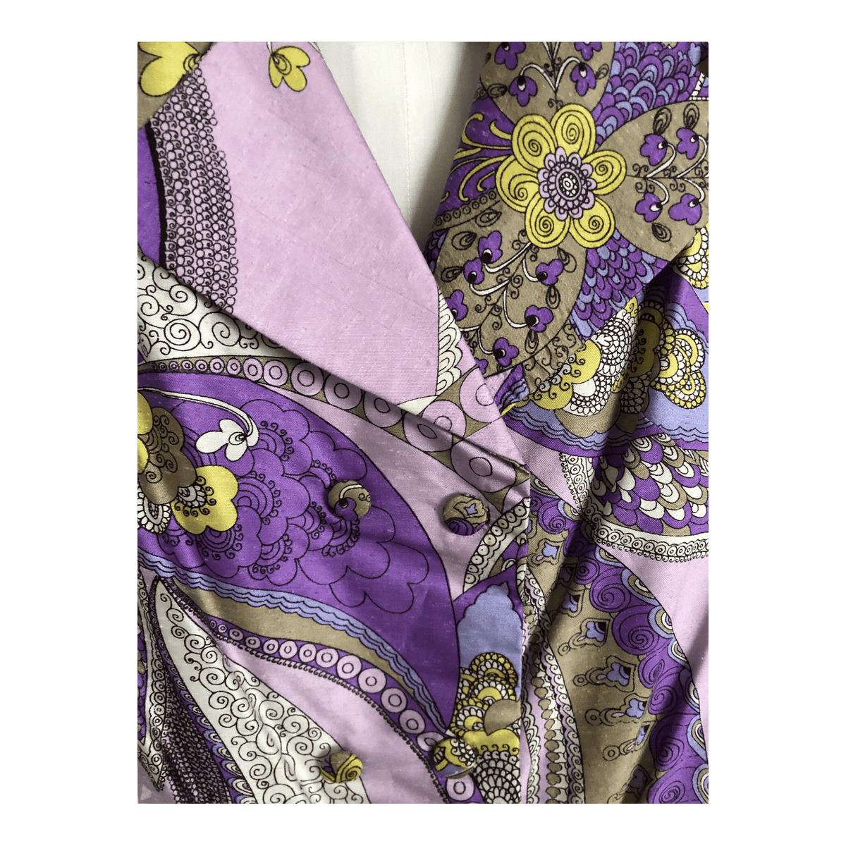 High Class Vintage 100% Raw Silk Sleeveless Jumpsuit Purple Gold UK Size 10-12 - Ava & Iva