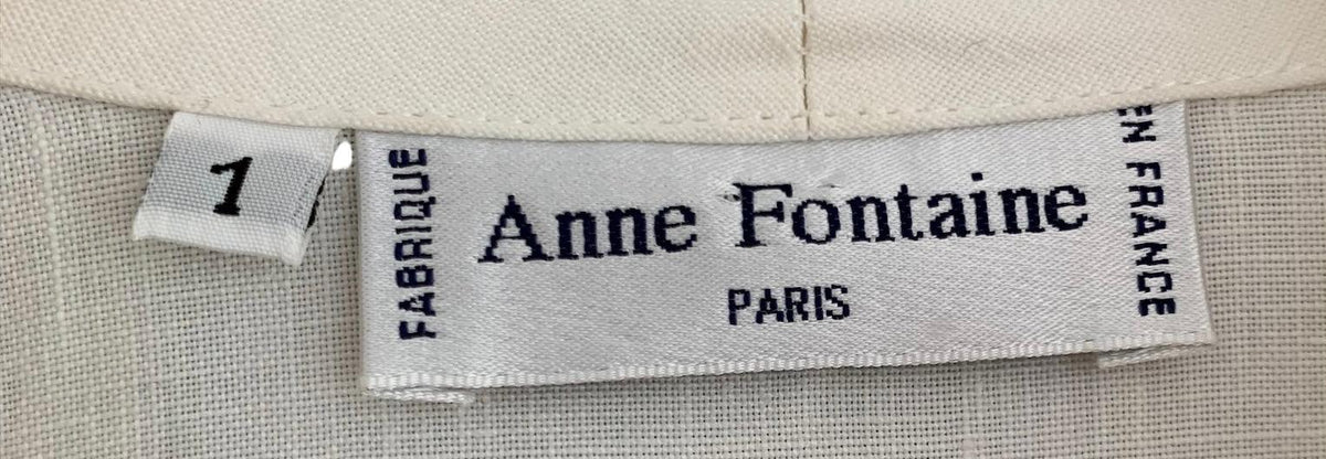 Anne Fortaine Single Breasted 100% Linen Jacket Cream Size 1 UK Size 12 - Ava & Iva