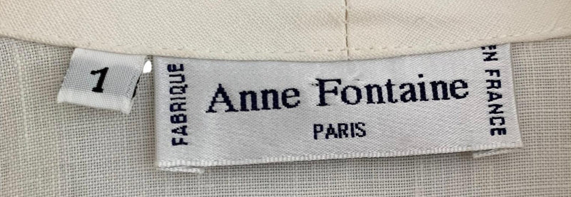 Anne Fortaine Single Breasted 100% Linen Jacket Cream Size 1 UK Size 12 - Ava & Iva