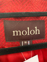 Moloh Wool Coat Red Herringbone UK Size 16 - Ava & Iva