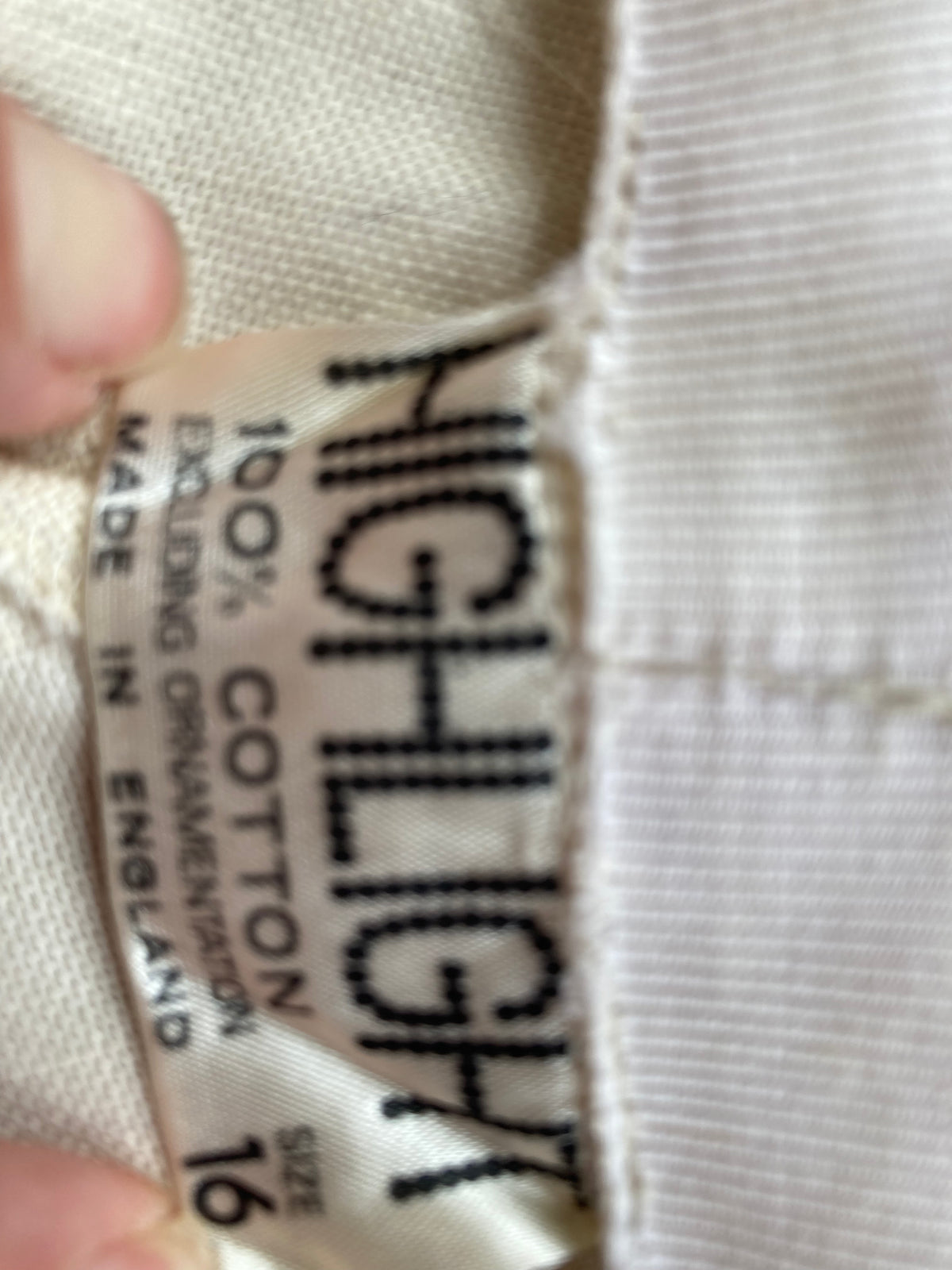 Highlight Cotton Cream With Floral Pattern Wide Leg Trousers UK Size 16 - Ava & Iva