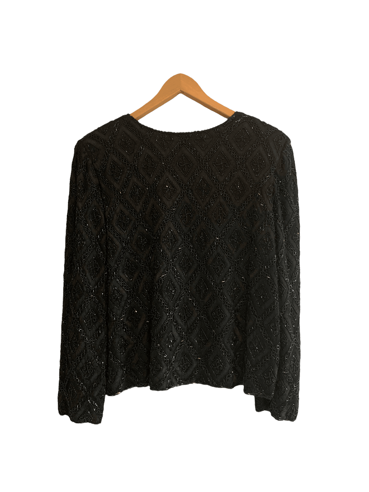 Sky 100% Silk Beaded Jacket Black Size XL - Ava & Iva