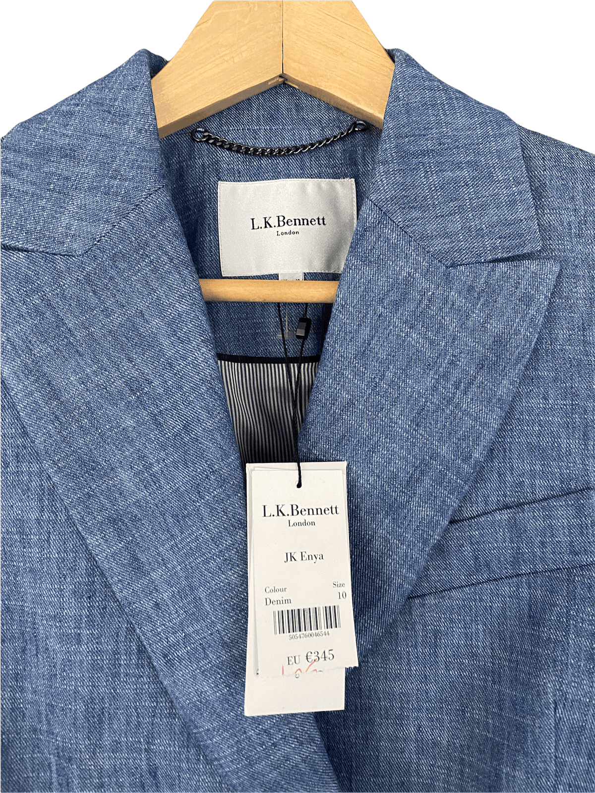 L.K. Bennett Blue Denim Linen JK Enya Jacket UK10 BNWT - Ava & Iva