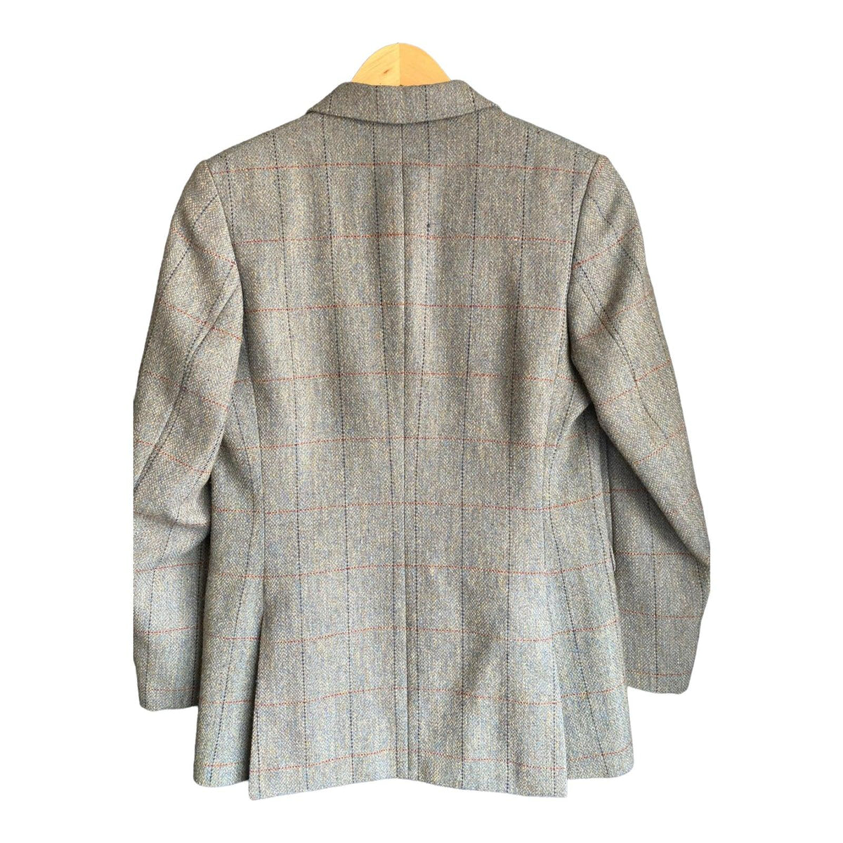 P & F Haggars Wool Pale Blue Checked Skirt Suit UK Size 12 - Ava & Iva