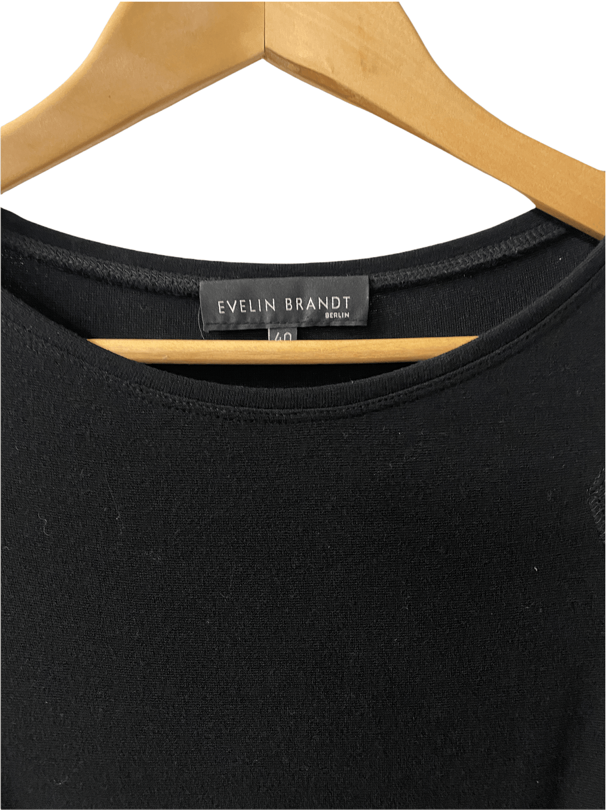 Evelin Brandt black dress long sleeved with zip detail on front Size 40 UK size M - Ava & Iva