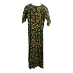 Vintage Julienne Tweddle for Tiarco London 100% Cotton Half Sleeve Maxi Dress Green Floral Print M UK Size 12 - Ava & Iva