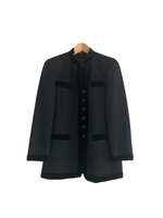 Louis Féraud Velvet/Crepe Jacket Black UK Size S/M - Ava & Iva