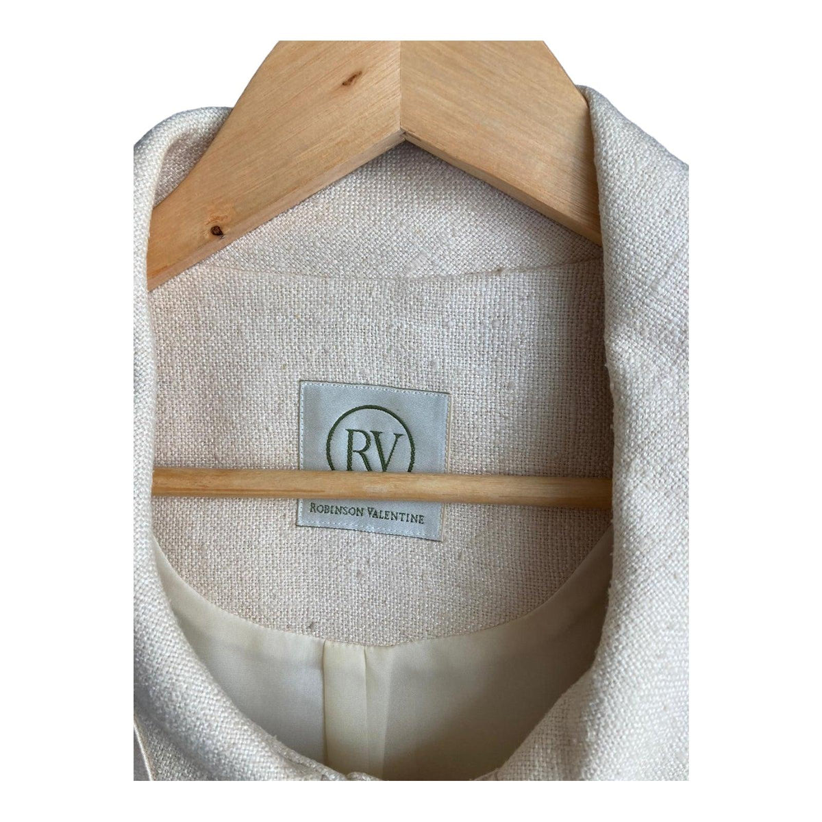 Robinson Valentine Silk Cream Skirt Suit UK Size 12 - Ava & Iva