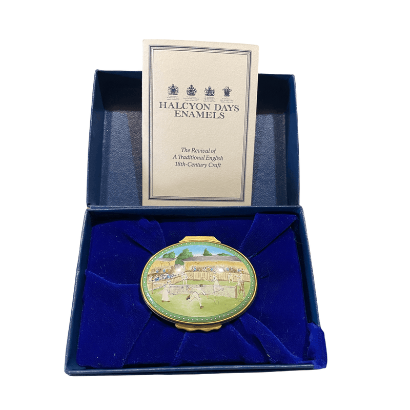 Halcyon Days "Tennis at Wimbledon in Edwardian Times" Oval Enamel Box - Ava & Iva