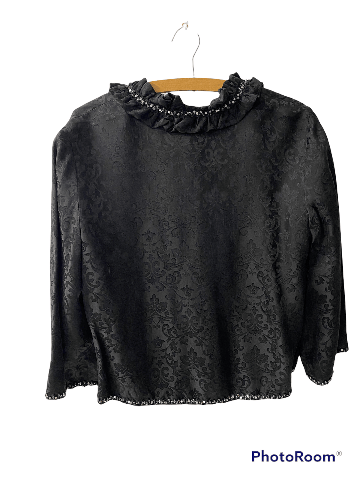 East Silk Mix Jacket Ruffled and Sequin Detail Size12 - Ava & Iva