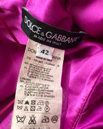 Dolce & Gabbana Designer Stretch Silk Sleeveless Ruched Cocktail Dress Fuchsia Purple UK Size 8 - Ava & Iva