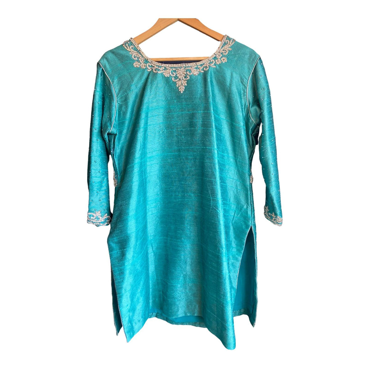 Vintage Teal Long Sleeve Tunic UK Size 18 - Ava & Iva