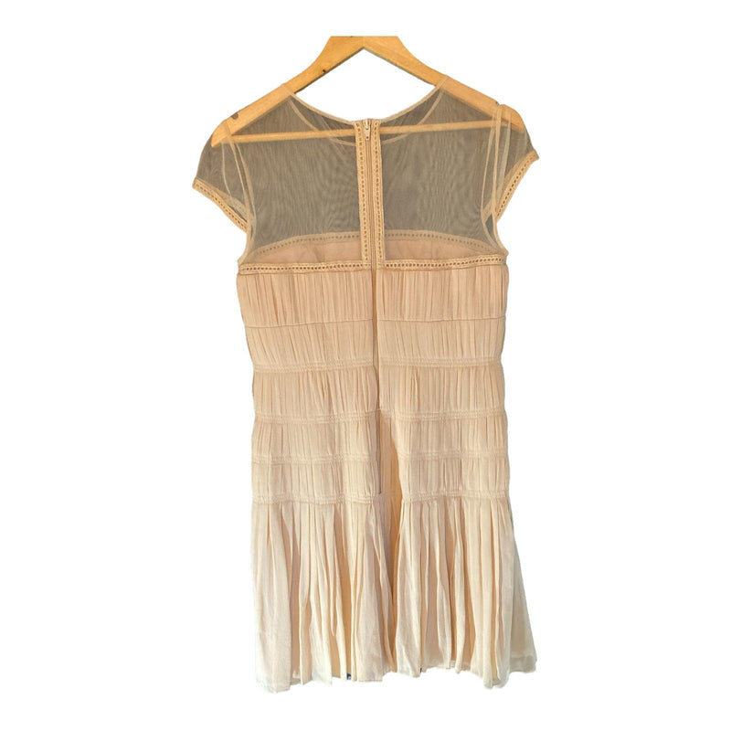 Di Alberta Ferretti Nude Cap Sleeved Dress UK Size 12 - Ava & Iva