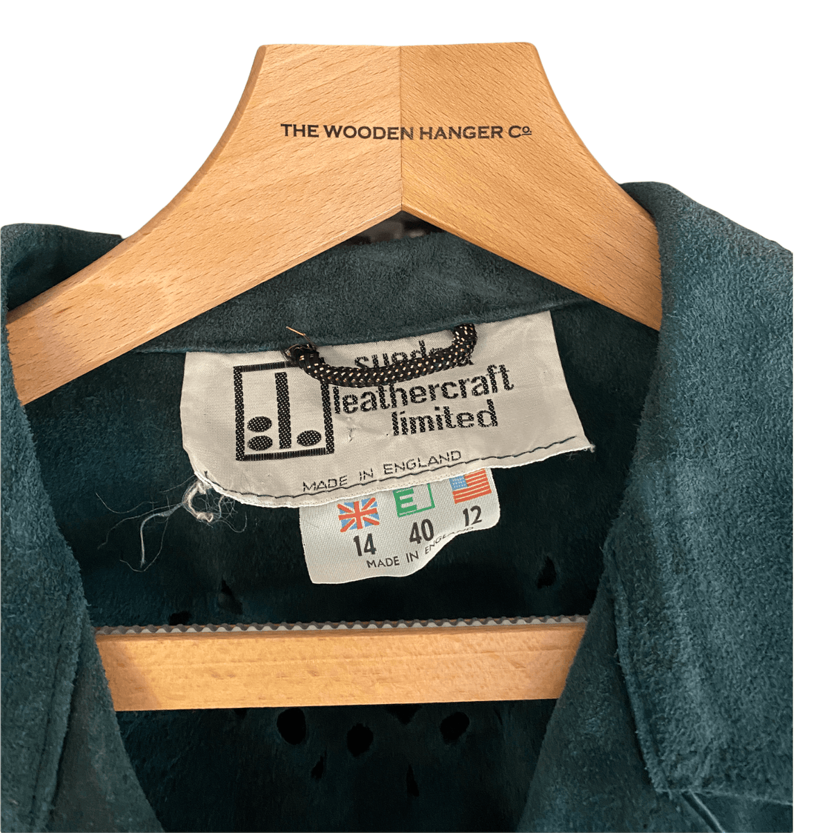 Suede and Leathercraft Vintage Suede Jacket Green Belted UK Size 12 - Ava & Iva
