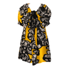 By Malene Birger 100% Silk Short Sleeved Mini Dress Yellow / Black UK Size 10 - Ava & Iva