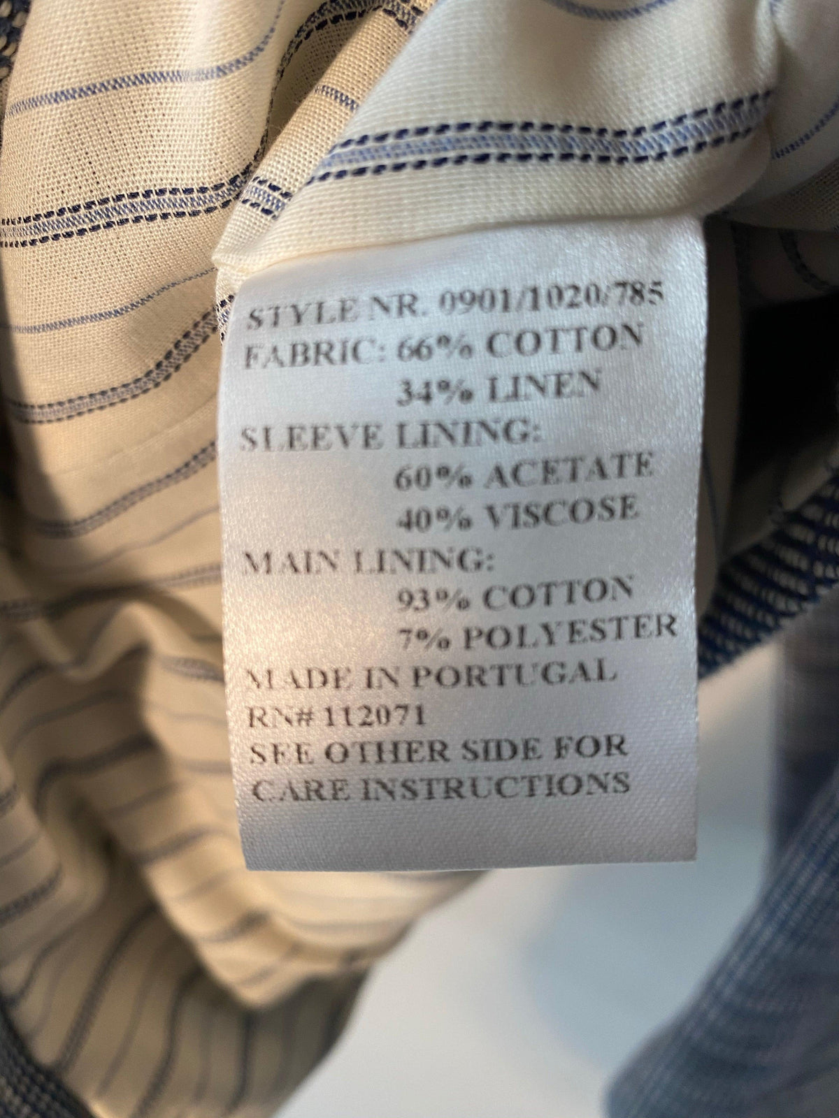 Jigsaw Jacket  Blue & White Cotton and Llnen Mix Size M - Ava & Iva