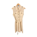 Julio Cotton Cream Safari style Sleeveless Dress Size 34 UK Size 6 - Ava & Iva