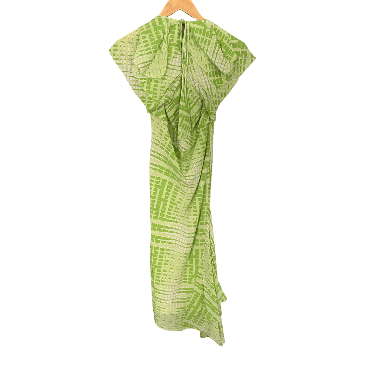 Joseph 100% Silk Cap Sleeve Dress Green Geometric Pattern  UK Size 10 - Ava & Iva