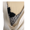Unbranded Crepe Sleeveless Midi Dress Cream Black Netting Detail UK Size 10 - Ava & Iva