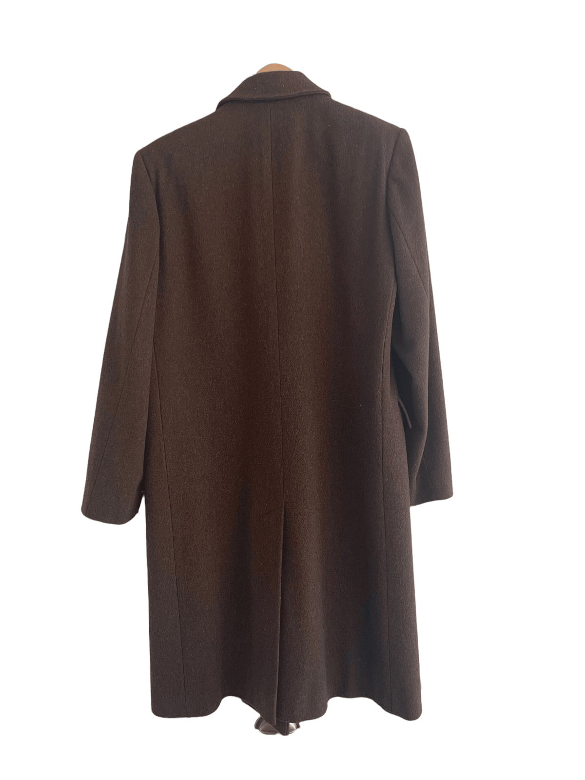 Calvin Klein Loro Plana Merino Wool Coat Brown UK Size 12/14 - Ava & Iva